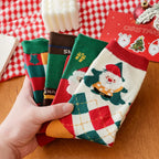 Cotton Christmas Mid Calf Socks for Women