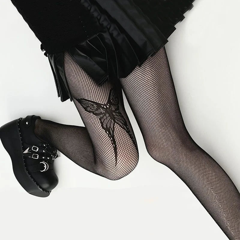 Nylon Mesh Ripped Fishnet Stockings