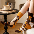 Cotton Blend Mid Calf Animal Pattern Socks