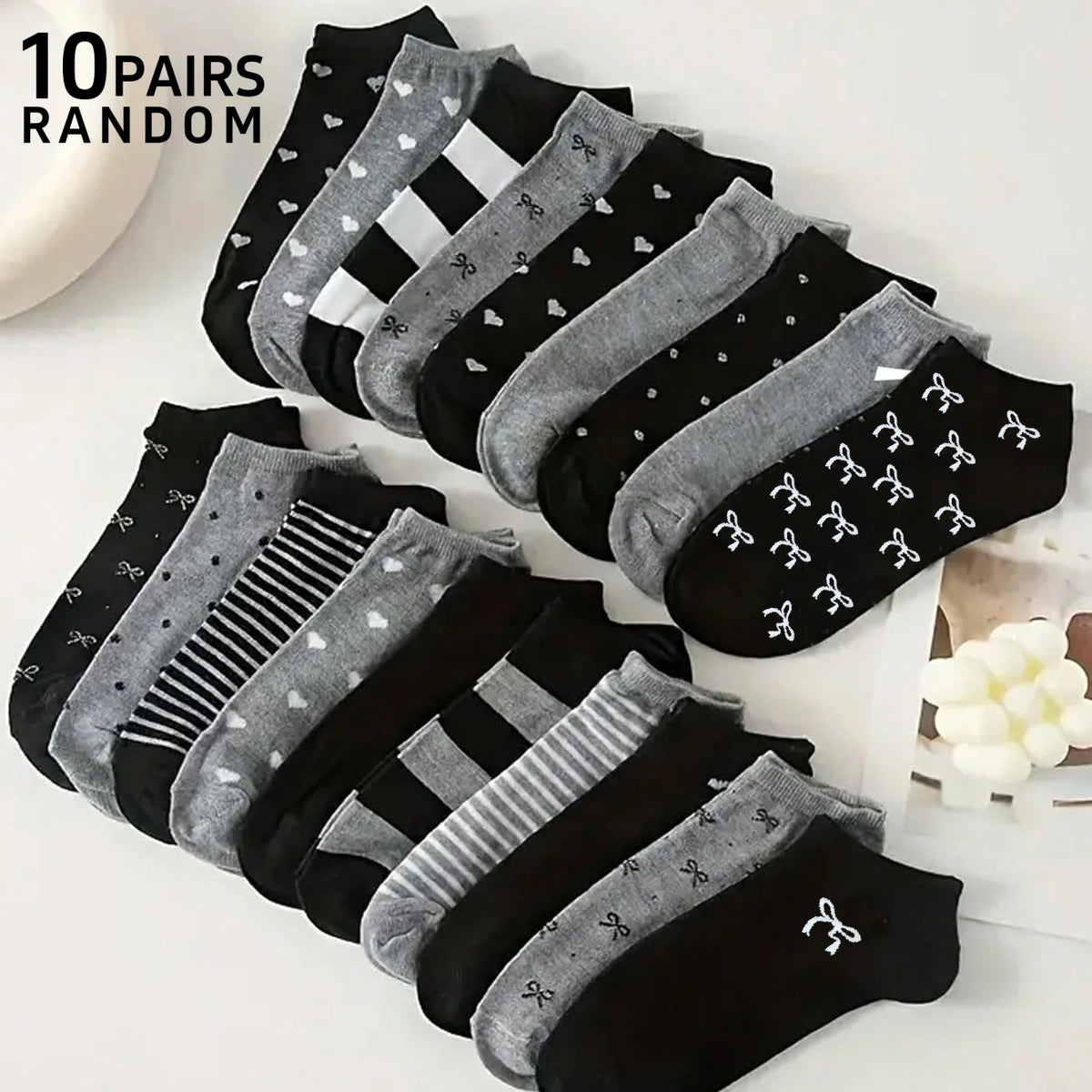 Polyester Elastane Low Cut Socks Multipack
