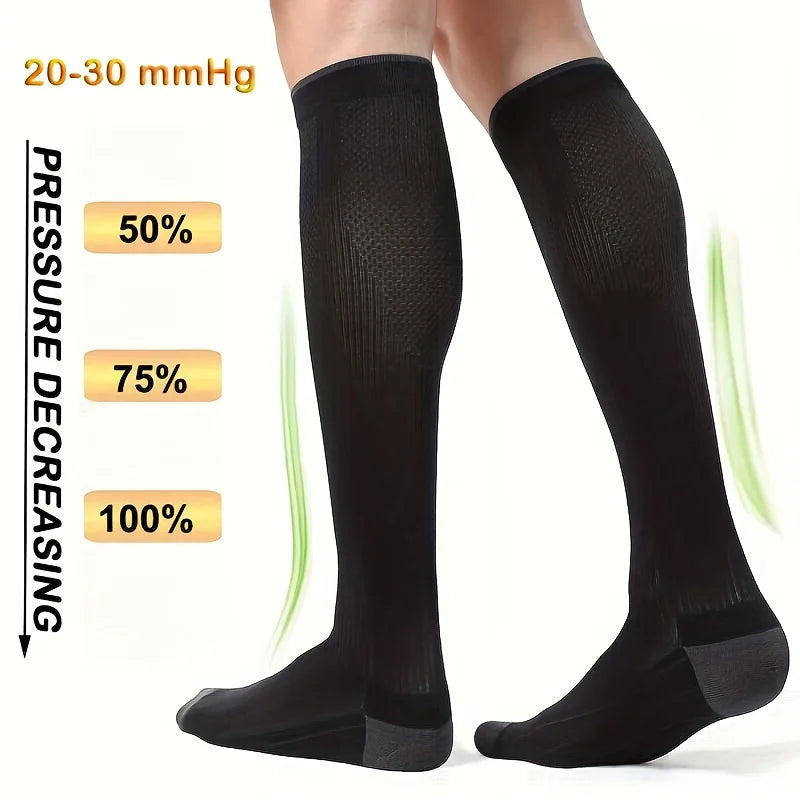 Nylon Polyester Compression Socks 20 30mmHg Circulation Support