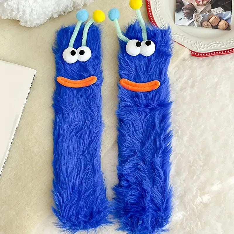 Polyester Elastane Cartoon Plush Socks