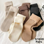 Thickened Thermal Women Socks Polyester Spandex Blend