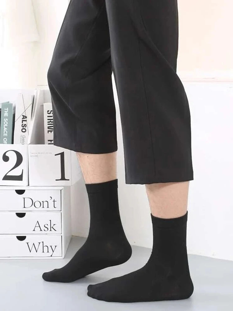 6 Pairs Polyester Spandex Mens Crew Socks