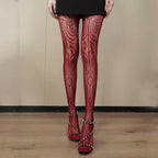 Floral Pattern Nylon Mesh Pantyhose Stockings