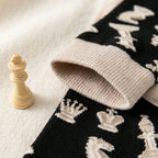Unisex Polyester Elastane Chess Pattern Crew Socks