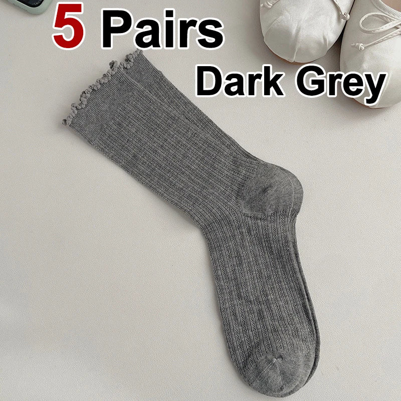 Polyester Elastane Casual Mid Tube Socks - 21