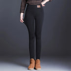 Polyester Fleece Lined High Waist Leggings
