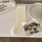 Polyester Elastane Casual Mid Tube Socks For Women