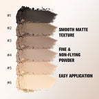 6 Color Matte Eyeshadow Powder Palette with Makeup Brushes