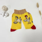 Cotton Blend Novelty Chicken Print Crew Socks