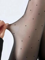 Polyester Elastane Polka Dot Thermal Tights