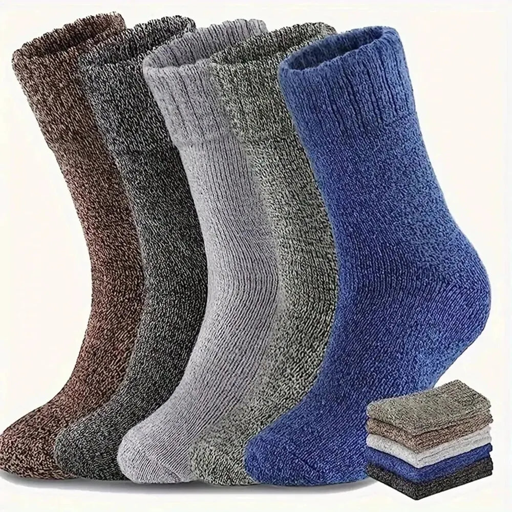 Wool Blend Thermal Crew Socks For Men - 6
