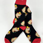 Polyester Elastane Sloth Pattern Mid Calf Casual Socks