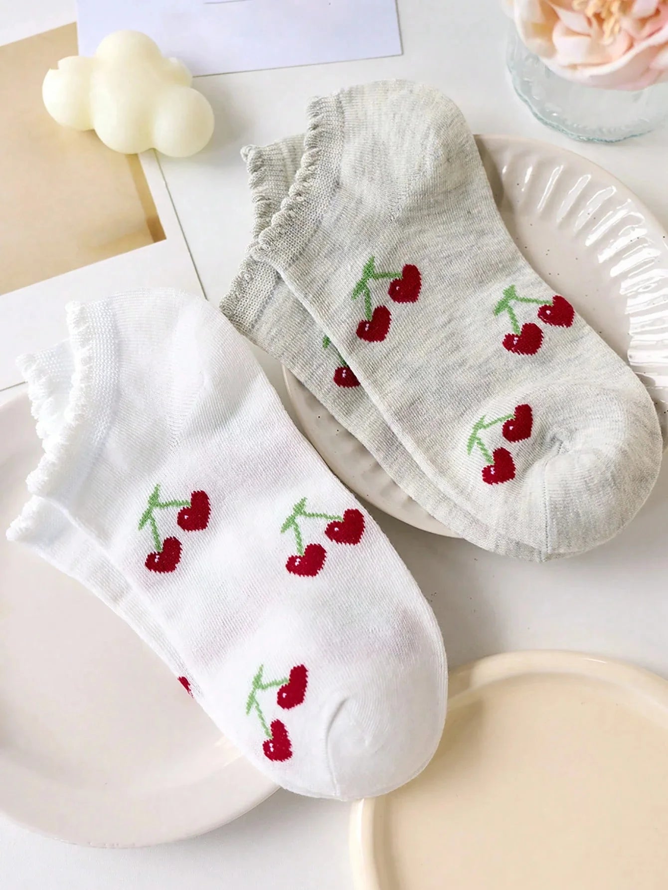 5 Pairs Women Polyester Elastane Casual Ankle Socks - 9