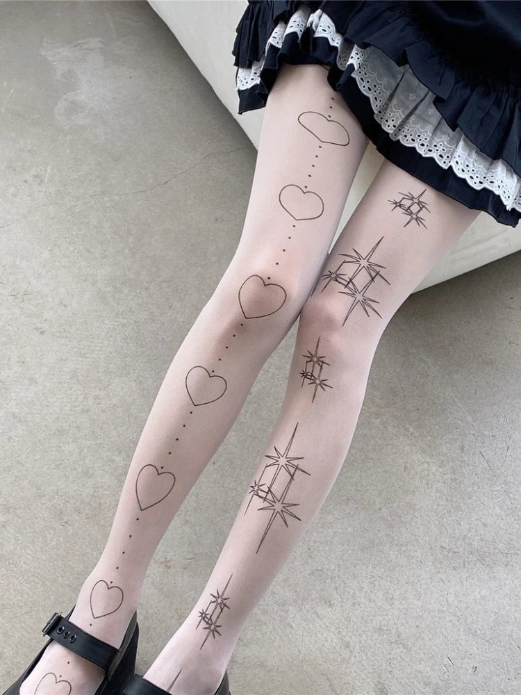 Nylon Patterned Sheer Tights Women - 3
