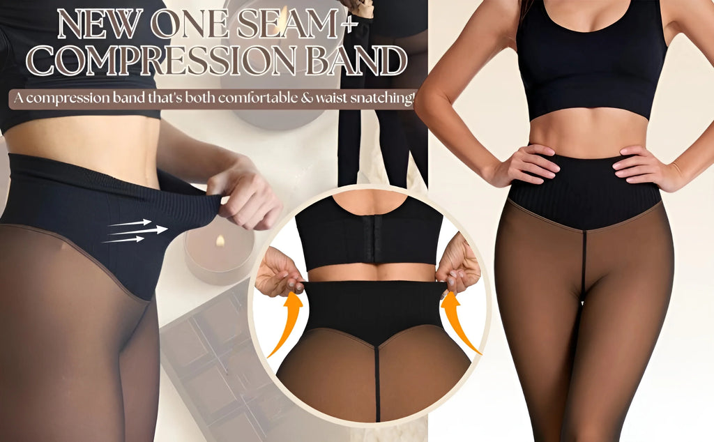 Fleece Lined Translucent High Waisted Thermal Tights