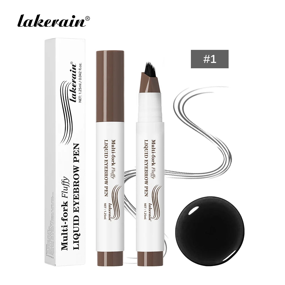 Liquid Eyebrow Pencil Multi Prong Brush Waterproof Makeup Pen - 25