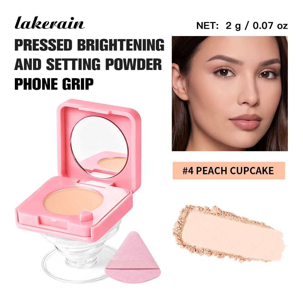 Pressed Powder Compact With Mirror And Phone Grip