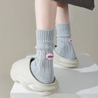 Thick Cotton Knit Mid Tube Crew Socks