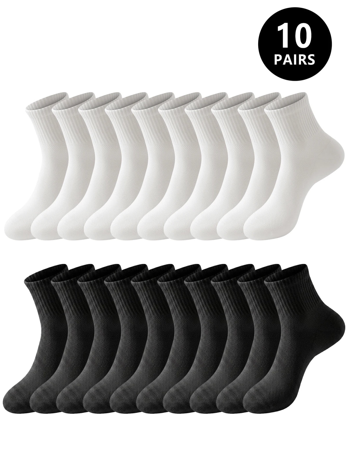 10 Pair Women Polyester Elastane Low Tube Ankle Socks