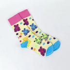 Cotton Blend Bear Print Casual Mid Tube Socks