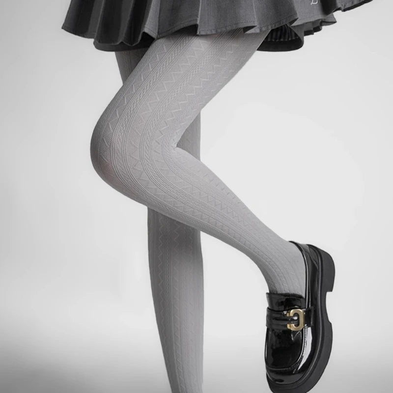 Nylon Knit Patterned Tights Women Lolita Pantyhose