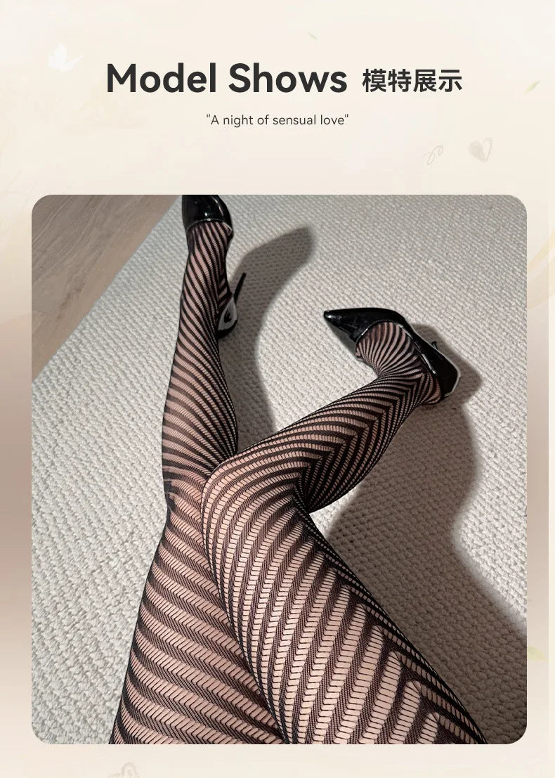 Geometric Mesh Pattern Nylon Pantyhose