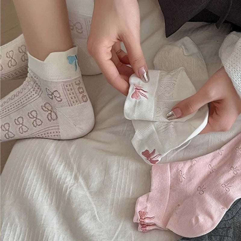 Polyester Elastane Low Cut Mesh Socks - 5
