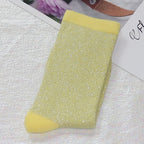 Cotton Blend Glitter Knit Women Casual Crew Socks