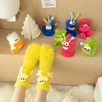Polyester Elastane Cartoon Plush Socks