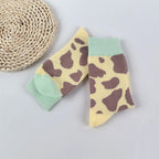Cotton Blend Giraffe Print Mid Calf Socks