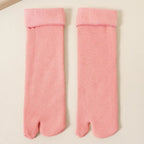 Thick Knit Two Toed Thermal Socks Mid Calf