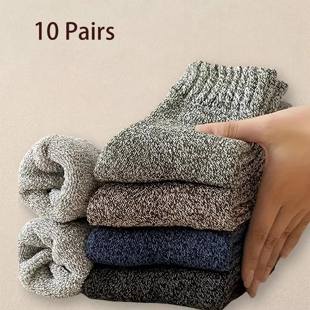 Thick Wool Blend Thermal Crew Socks 5 Pair Set - 16