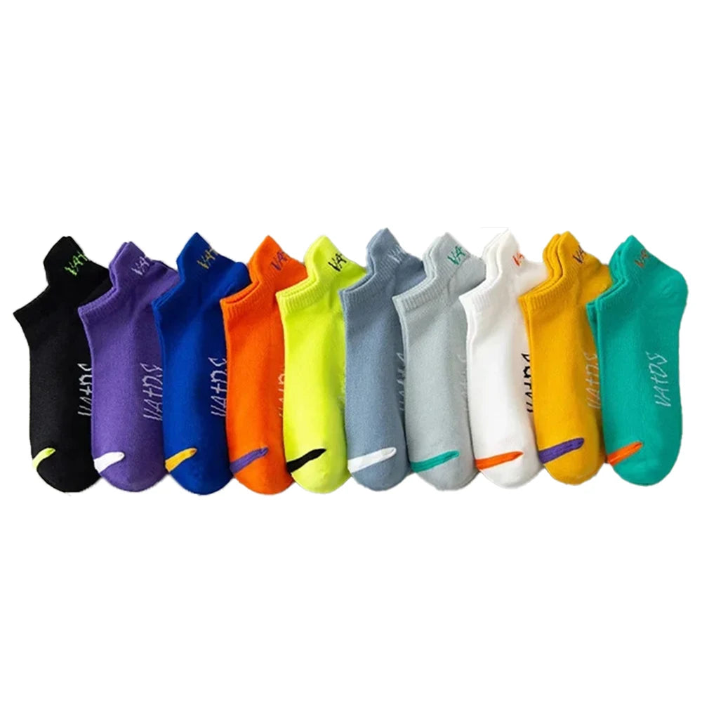 Men Breathable Polyester Ankle Socks Sports Invisible Casual Footwear - 8