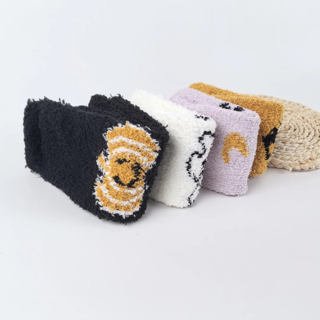Halloween Pattern Coral Velvet Floor Socks Women Casual Knit - 5