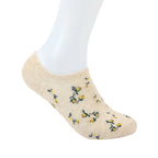 5 Pairs Polyester Elastane Floral Low Cut Boat Socks