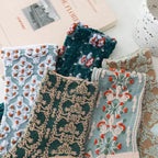 Cotton Blend Floral Mid Tube Socks