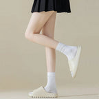 7 Pairs Womens Polyester Spandex Mid Tube Casual Socks