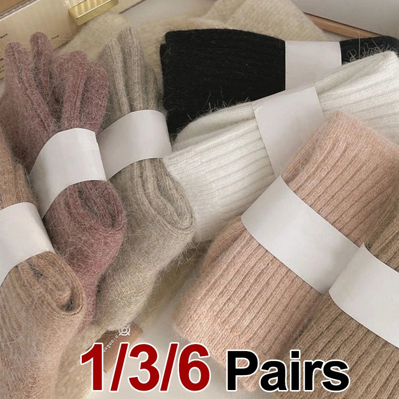Polyester Elastane Warm Winter Mid Tube Socks