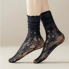 Lace Mesh Knit Ankle Socks Breathable Hollow Out Stockings
