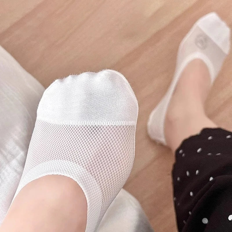 Cotton Elastane Blend Low Cut Invisible Socks