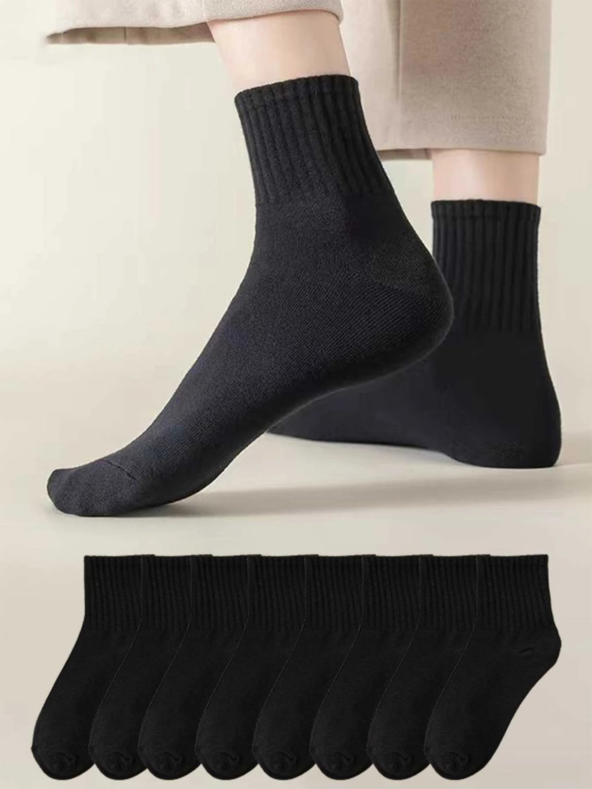 Womens Polyester Elastane Low Tube Casual Ankle Socks 6 Pack