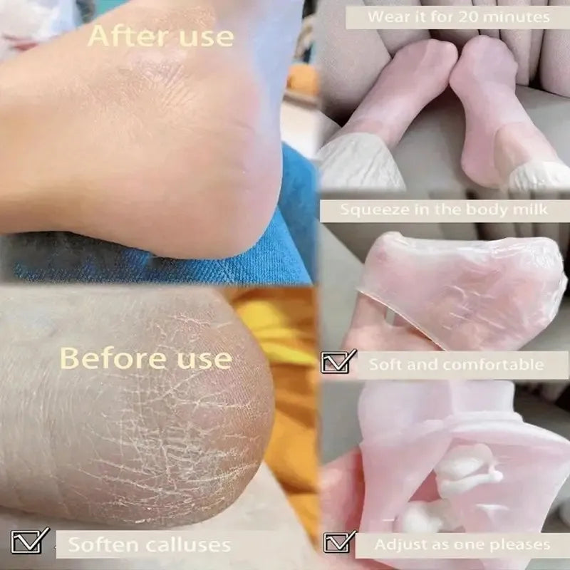 Silicone Moisturizing Socks for Dry Cracked Feet
