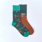 Cotton Blend Cartoon Animal Crew Socks