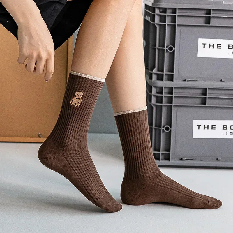 Polyester Cotton Casual Bear Socks