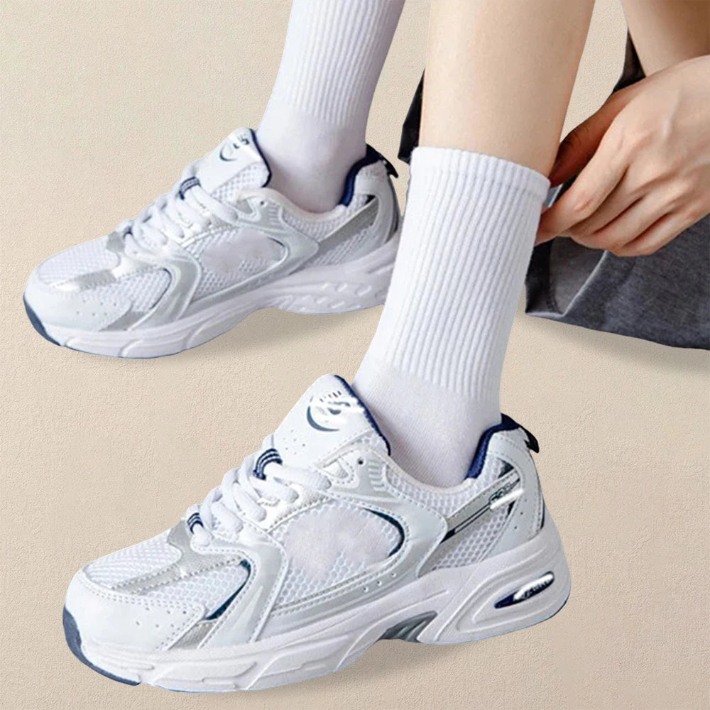 5 Pairs Polyester Spandex Solid Color Casual Crew Socks