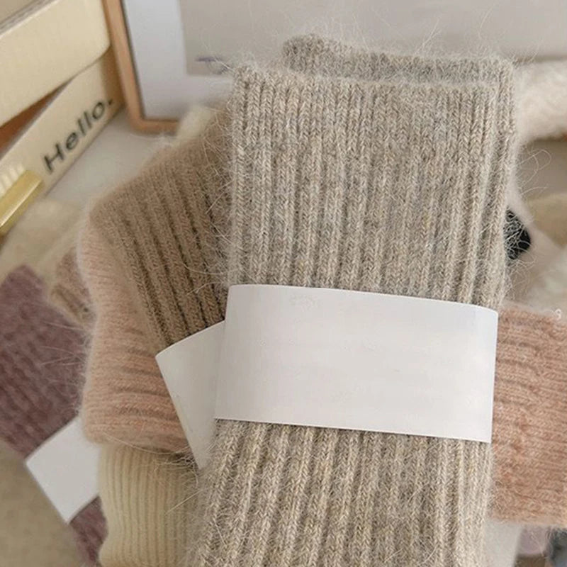 Polyester Elastane Warm Winter Mid Tube Socks - 12