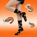 Polyester Elastane Shrimp Print Mid Calf Socks