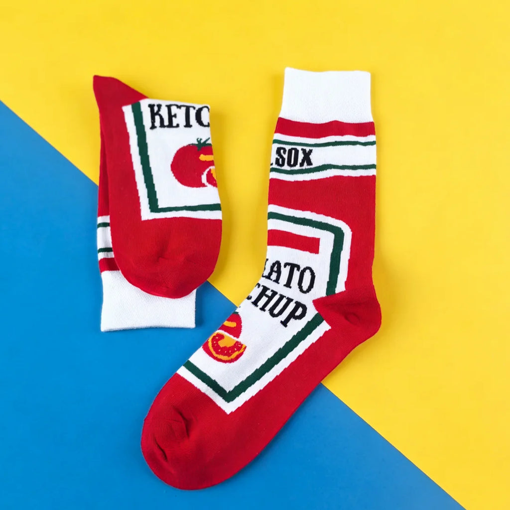 Cotton Blend Tomato Print Unisex Mid Tube Socks